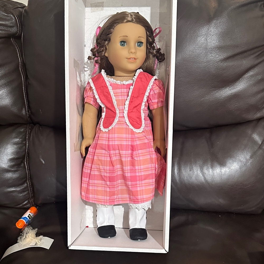 American Girl Doll in Pink Plaid Dress - Picture 3 of 5